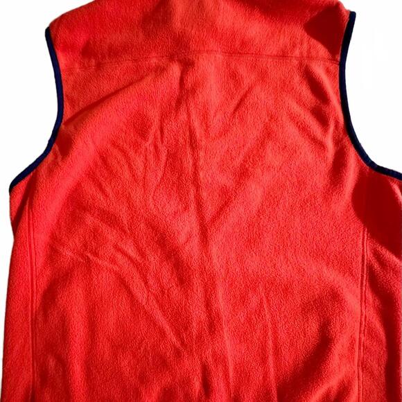 Vineyard Vines Orange Fleece Vest with Navy Trim, Size M - Picture 4 of 4